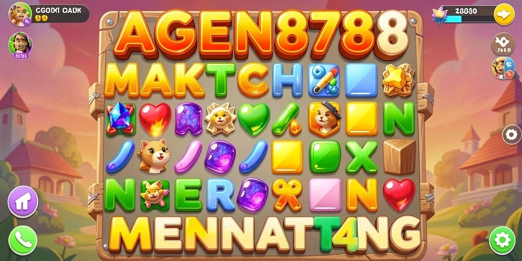 Tampilan gameplay AGEN878 dengan kombinasi simbol Match-3 yang menarik.