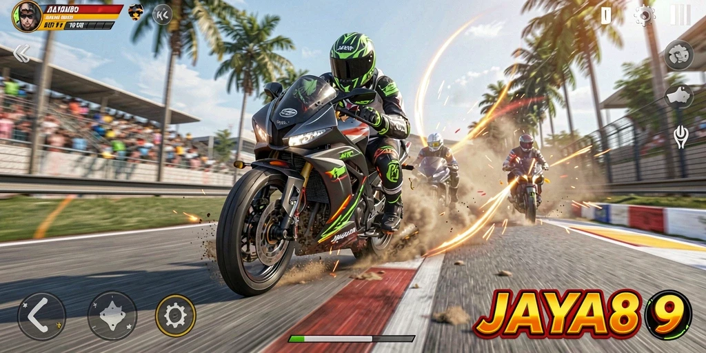 Gameplay JAYA89 yang seru dengan balapan motor yang menegangkan.