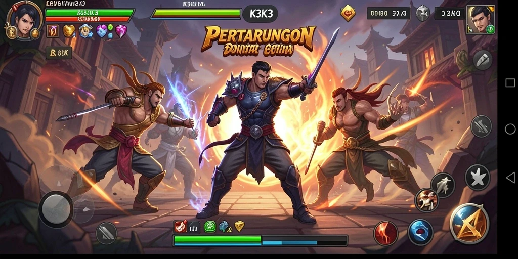Screenshot K3K3 menampilkan aksi pertarungan yang mendebarkan.