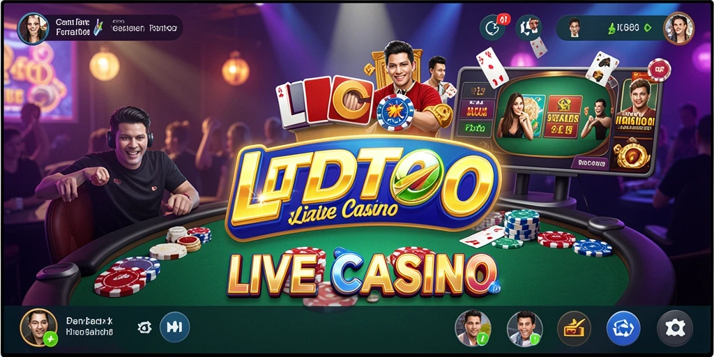 Tampilan gameplay LTDTOTO dengan dealer dan meja kasino yang nyata.