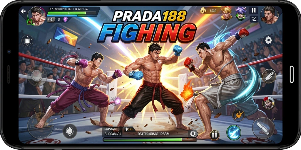 Screenshot gameplay PRADA188 menampilkan aksi pertarungan yang intens.