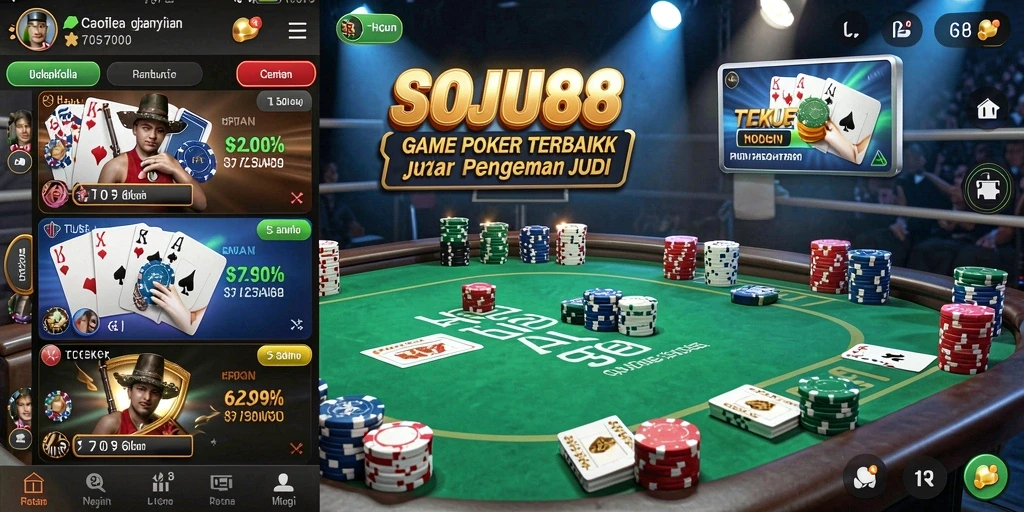 Gameplay Poker mendebarkan dengan grafik yang menarik.