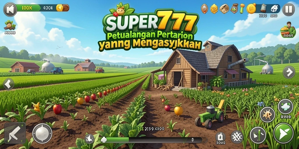 Gameplay SUPER777 yang menarik dengan elemen bertani yang menyegarkan.