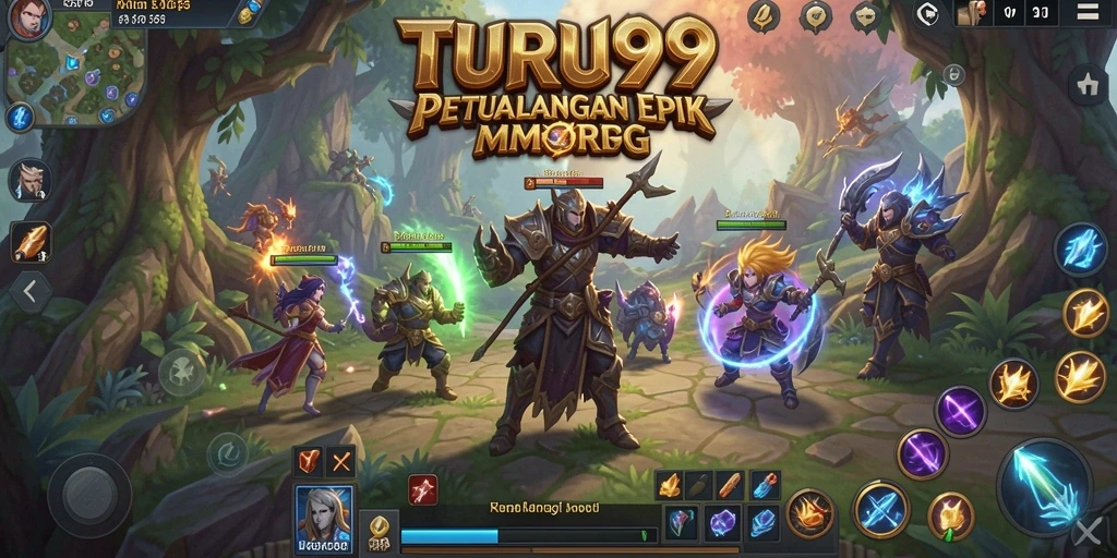 Gambaran gameplay TURU99 yang penuh aksi dan petualangan di dunia MMORPG.